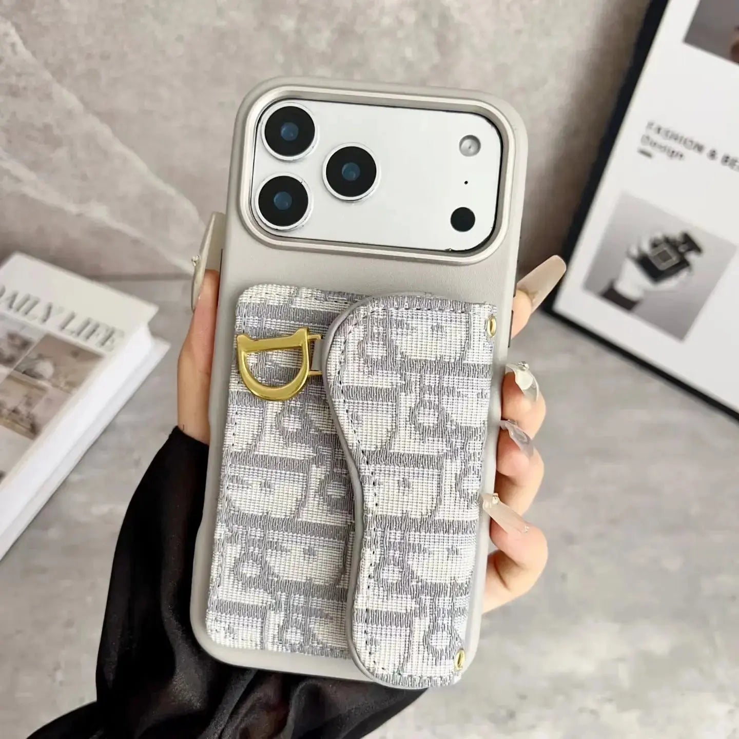 Dior D Black & Grey Oblique Case for iPhone 17 Pro / Max