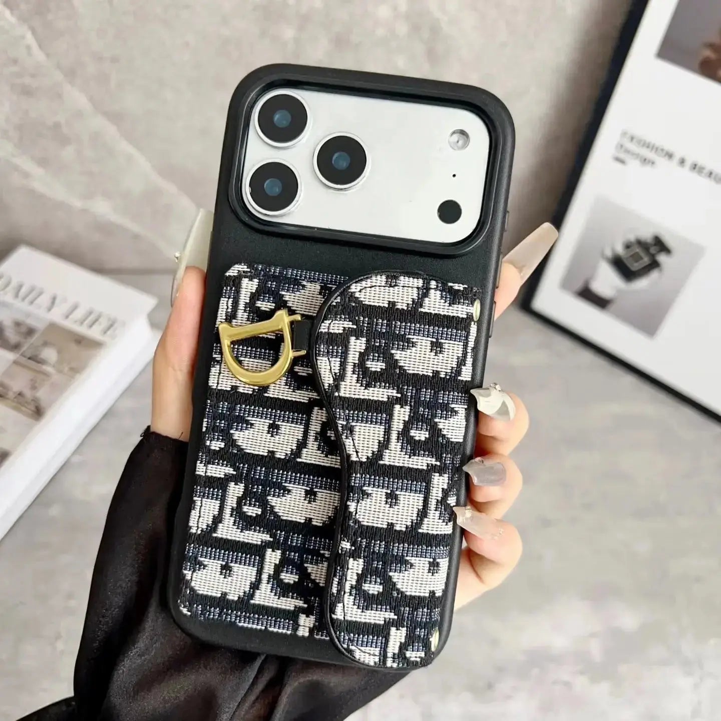 Dior D Black & Grey Oblique Case for iPhone 17 Pro / Max