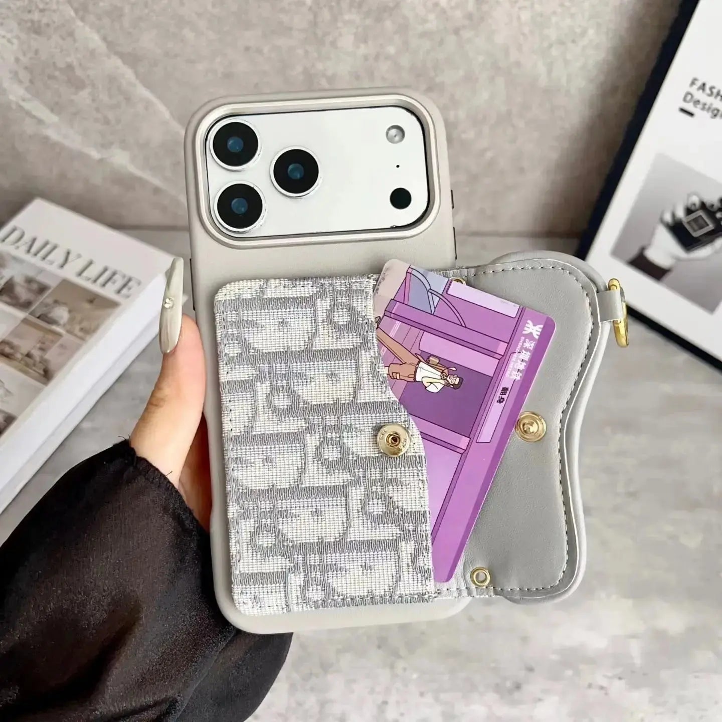 Dior D Black & Grey Oblique Case for iPhone 17 Pro / Max